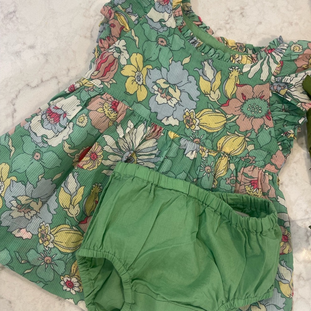 GAP Kids Floral Dress Set - Green and Multicolor